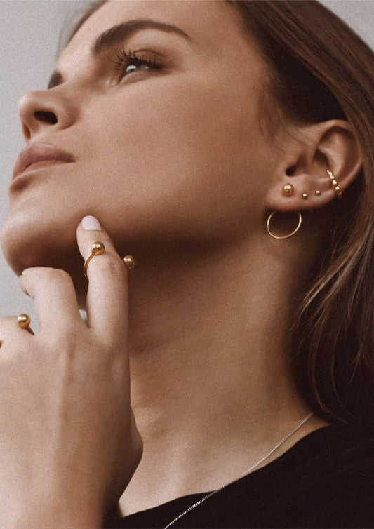 NO MORE Chord gold vermeil front-facing earrings — view 2