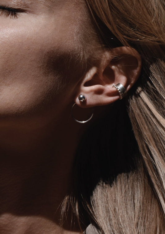 NO MORE Chord sterling silver front-facing earrings — view 2