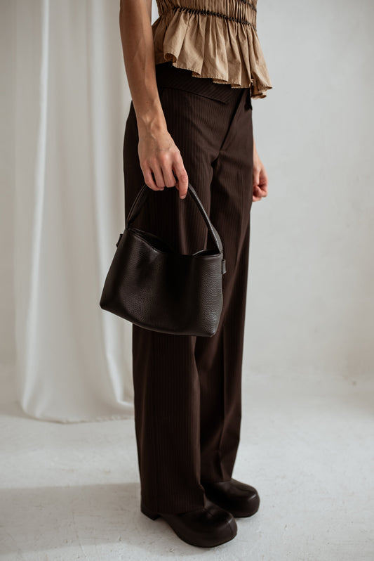 Lava Flow MERU leather crossbody bag in black — view 2