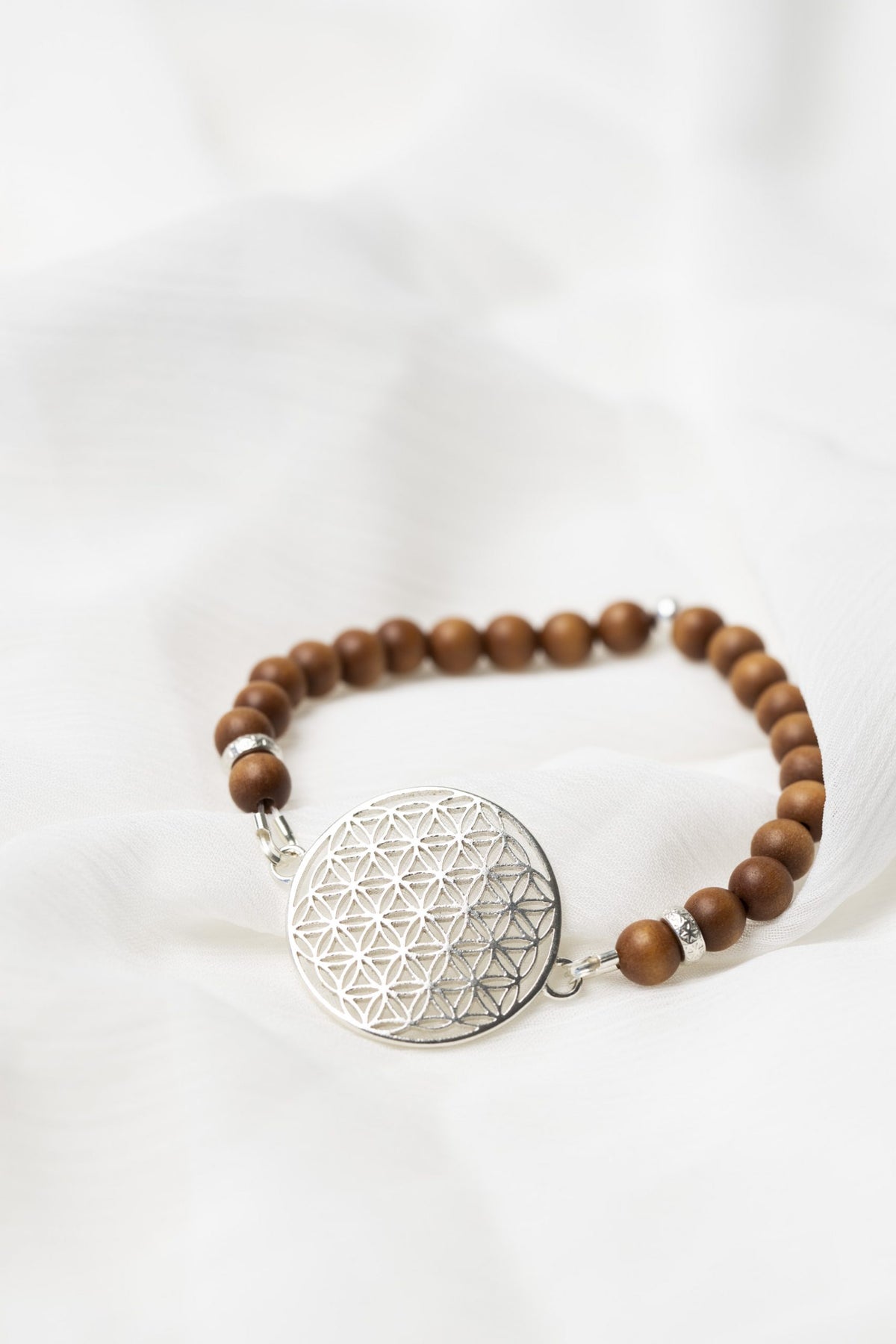 New Vintage by Kriss Flower of Life silver bracelet with sandalwood — view 7