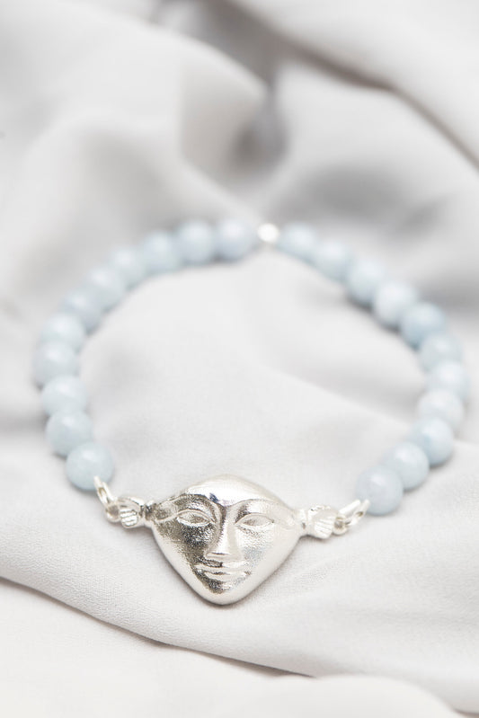 New Vintage by Kriss Hathor Harmony silver bracelet with aquamarine — view 2