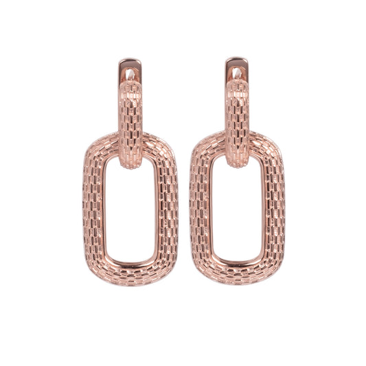 MyaMoon Honey Bee Hoopy silver link charm earrings — view 2