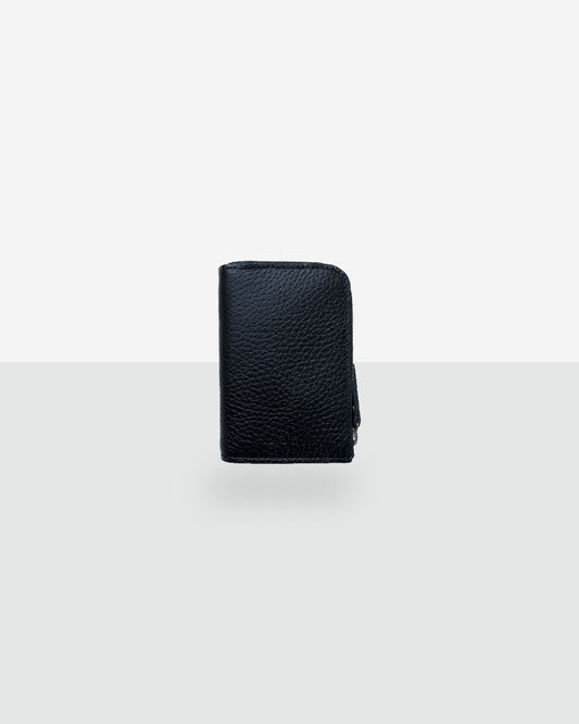 Lava Flow MACA compact leather wallet in black — view 2