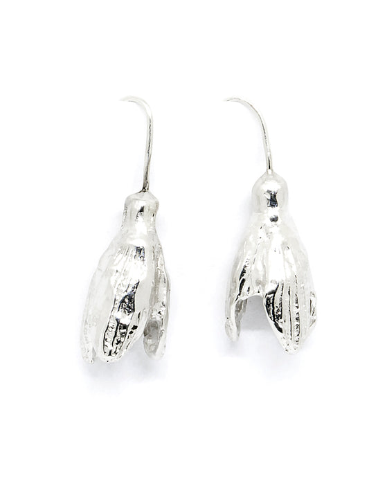 Agnes Veski SPRING Snowdrops silver drop earrings with hooks — view 2