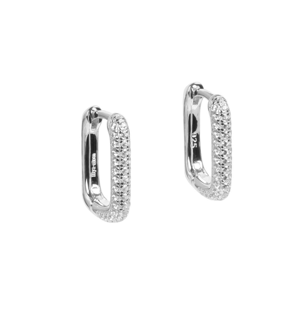MyaMoon Metropolitan Glow White silver zircon earrings — view 3