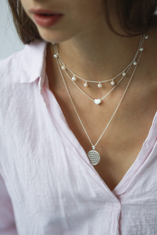 New Vintage by Kriss Flower of Life unisex silver necklace — view 2
