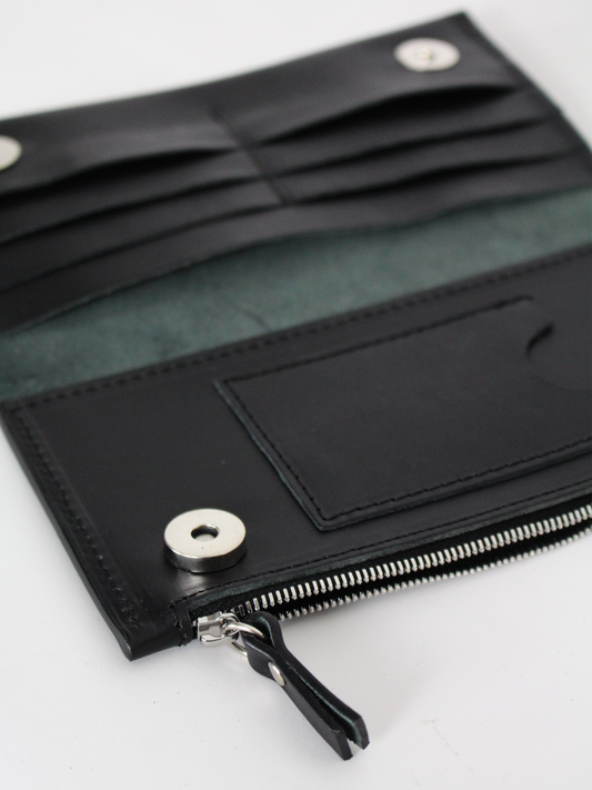 Lava Flow TAAL classic leather wallet in black — view 2