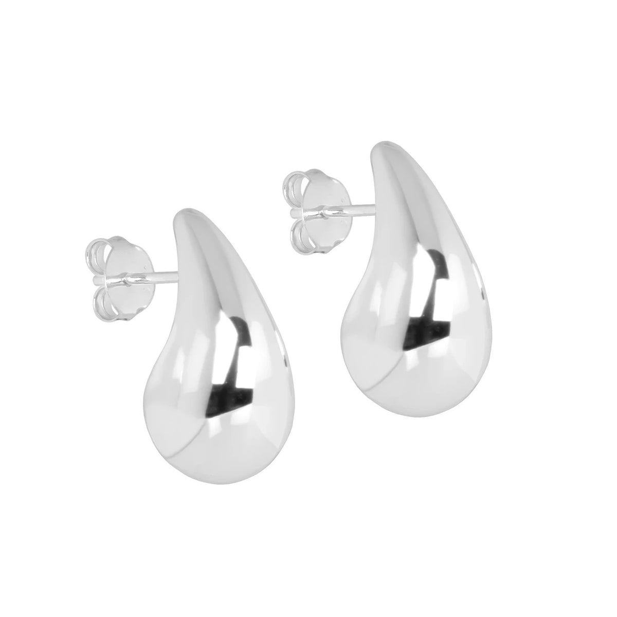 MyaMoon Droplets silver teardrop stud earrings — view 4