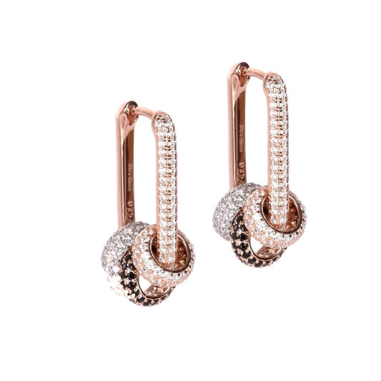 MyaMoon Metropolitan Glow silver zircon charm earrings — view 2
