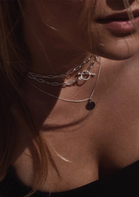 NO MORE Paper Clip sterling silver choker necklace — view 2