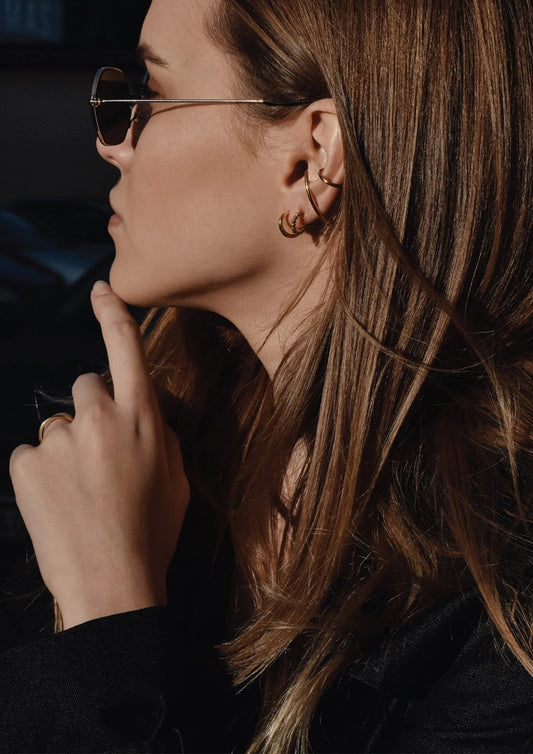 NO MORE Radius gold vermeil drop earrings — view 2