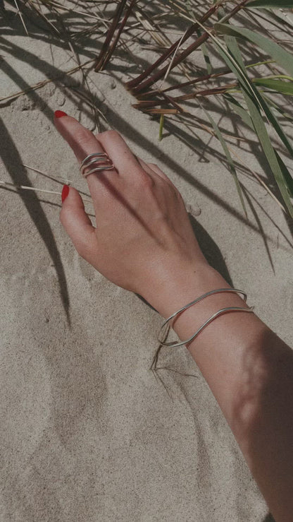 NO MORE Reef Break sterling silver wave ring — view 2