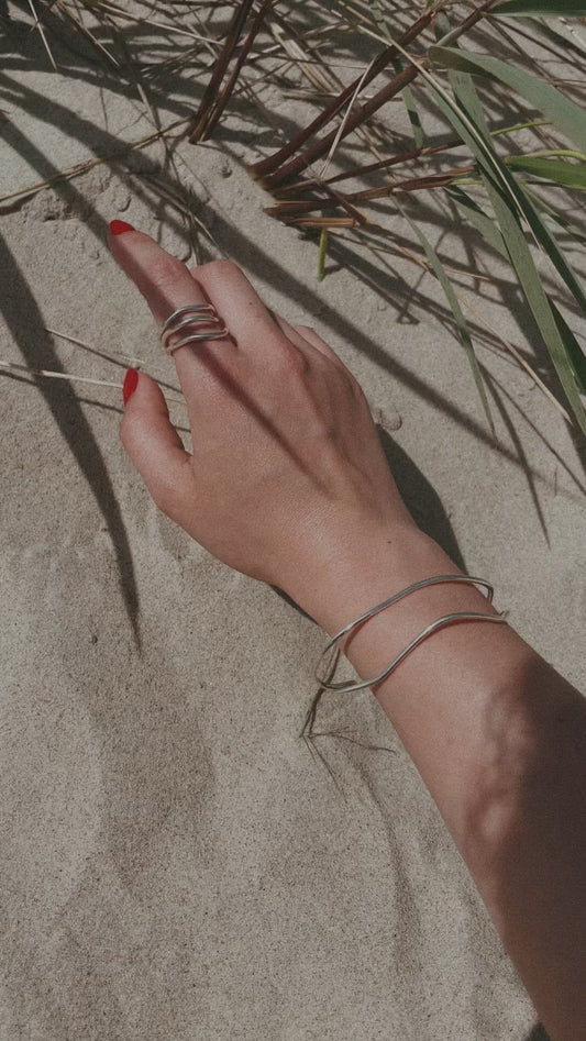 NO MORE Reef Break sterling silver wave ring — view 2