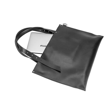 PYKOK Adele large genuine black leather tote bag — view 6