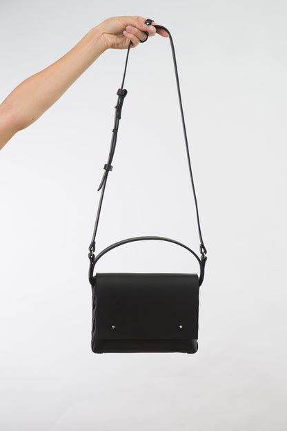 PYKOK Agatha no.2 natural leather crossbody bag in black — view 3