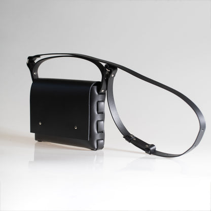 PYKOK Agatha no.2 natural leather crossbody bag in black — view 4