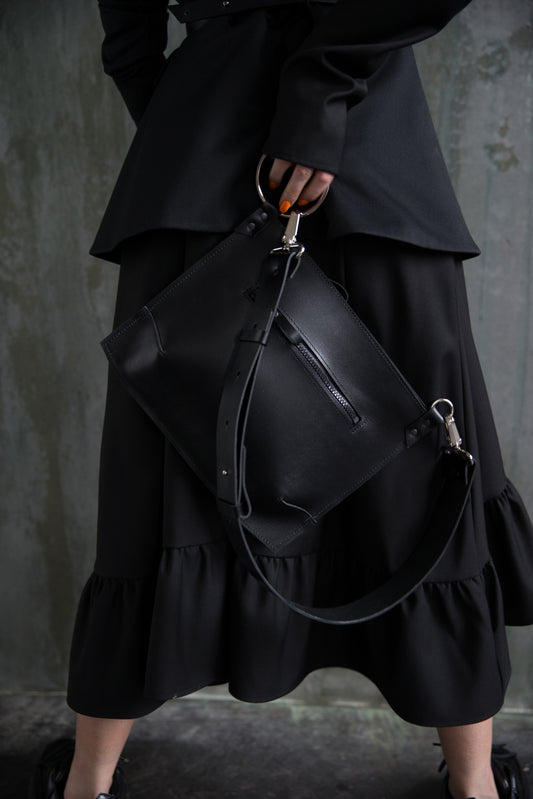 PYKOK Black Serenity genuine leather shoulder bag — view 2