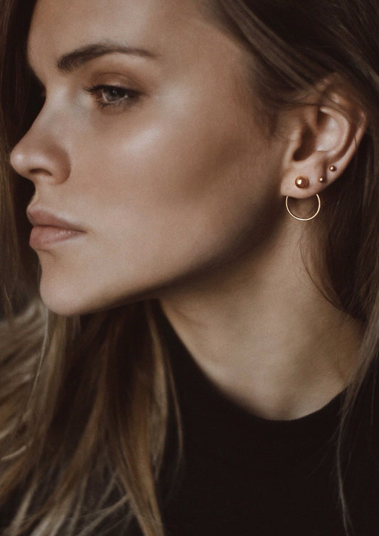 NO MORE Chord gold vermeil front-facing earrings