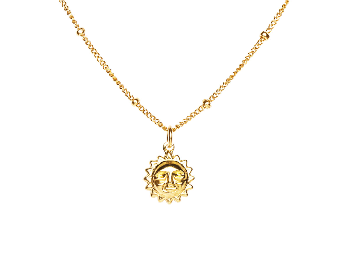 New Vintage by Kriss Shine Bright gold sun necklace — view 4