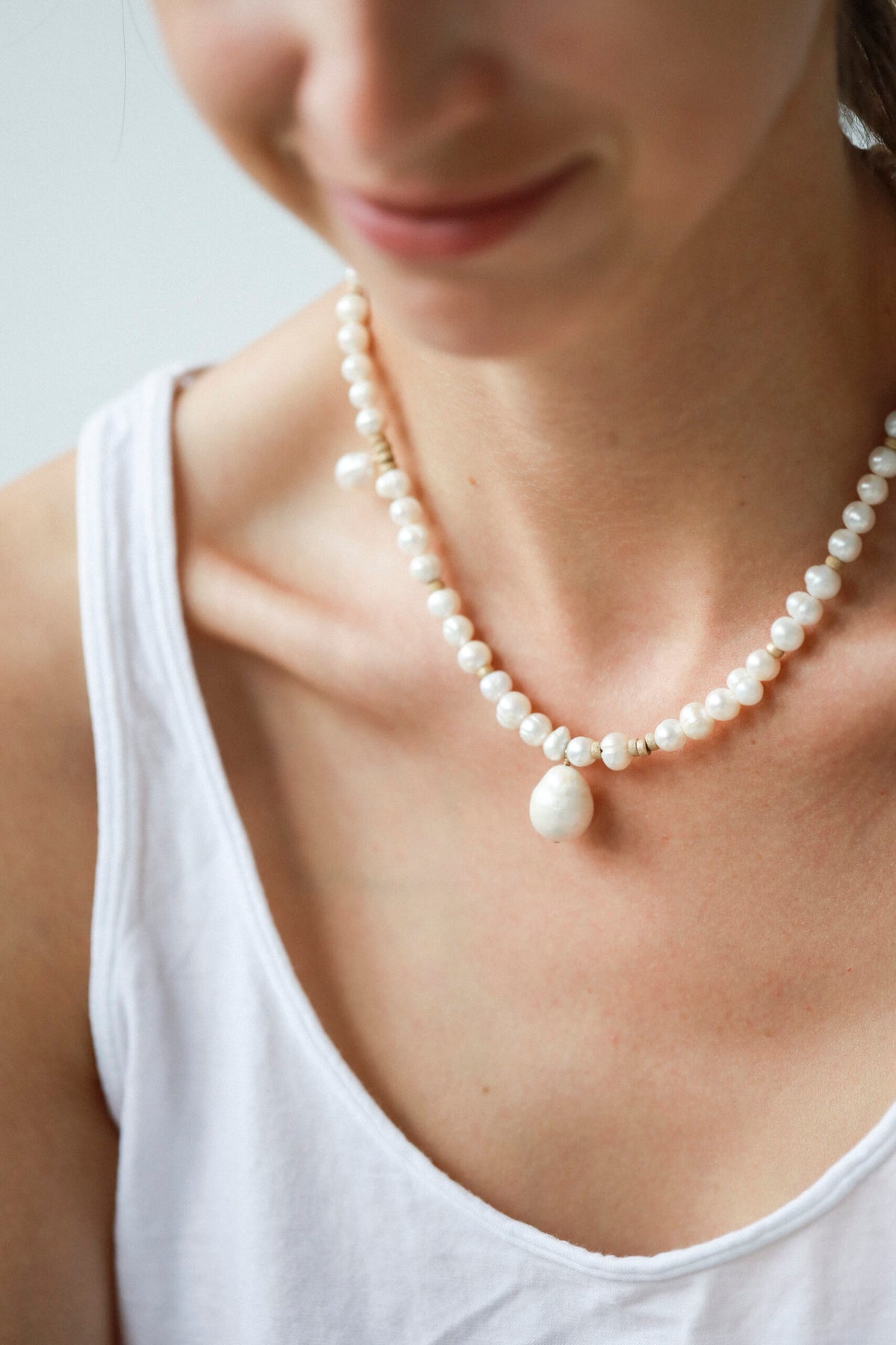 New Vintage by Kriss custom baroque pearl necklace