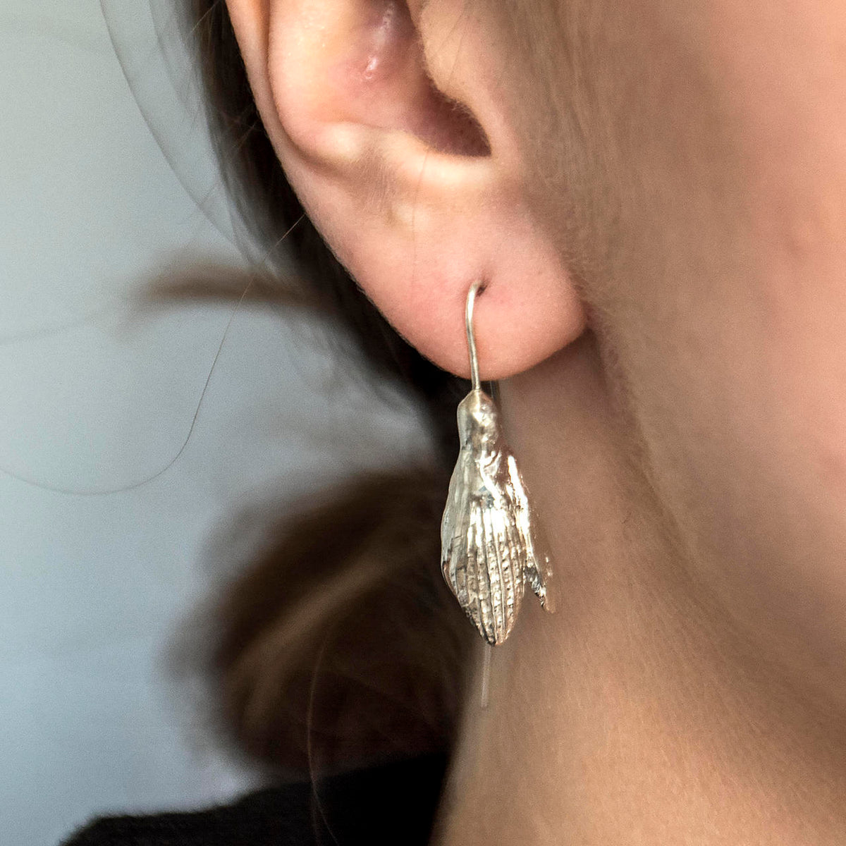 Agnes Veski SPRING Snowdrops silver drop earrings with hooks