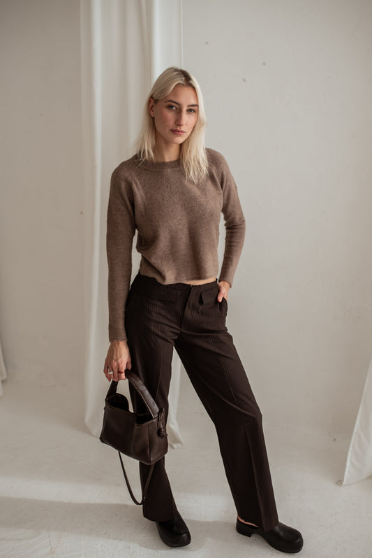 Lava Flow MERU leather crossbody bag in dark brown