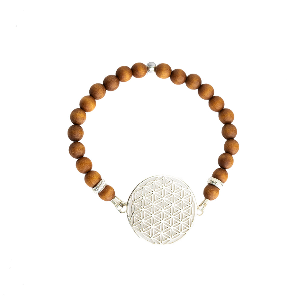 New Vintage by Kriss Flower of Life silver bracelet with sandalwood — view 5