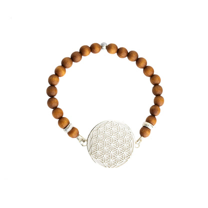 New Vintage by Kriss Flower of Life silver bracelet with sandalwood — view 5