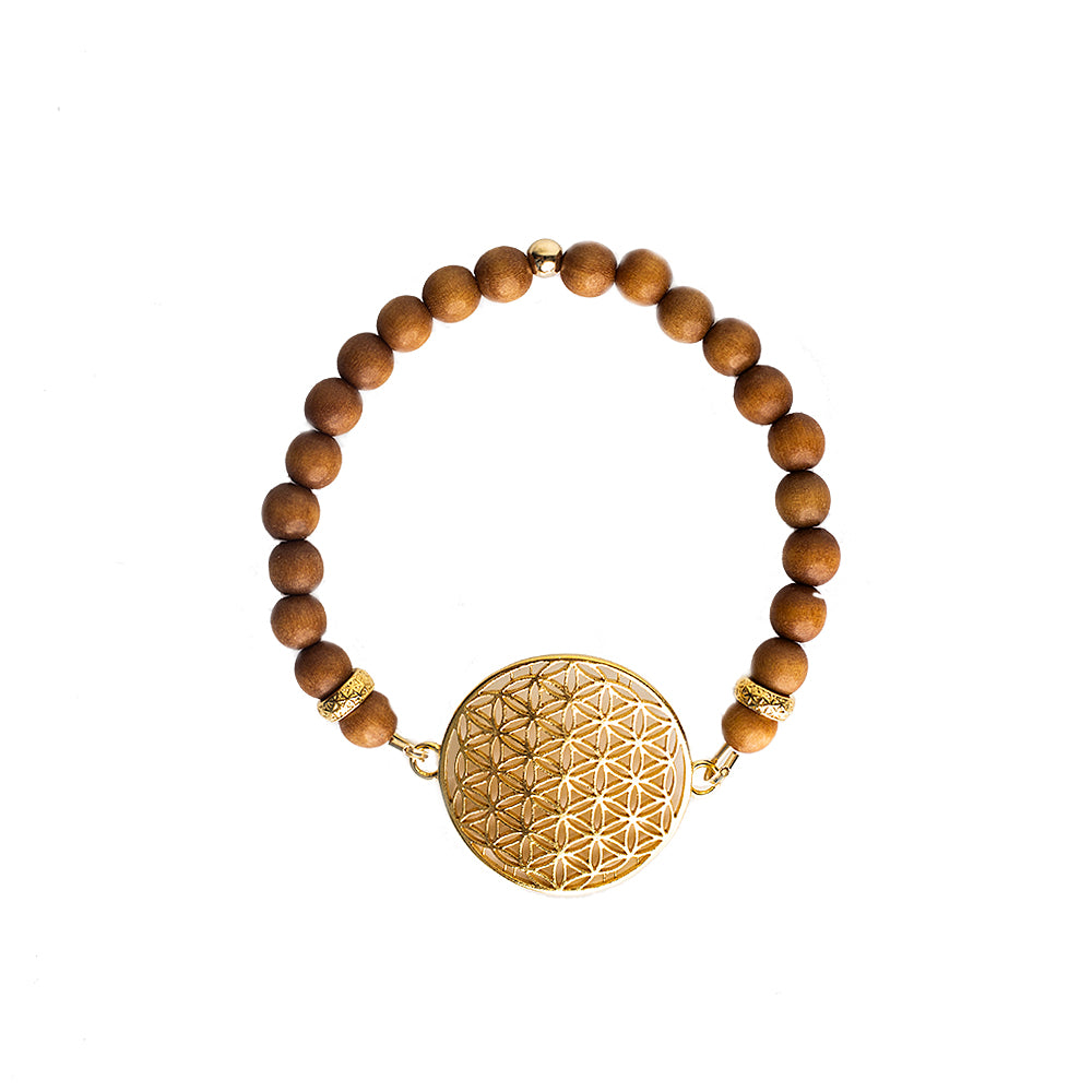 New Vintage by Kriss Flower of Life silver bracelet with sandalwood — view 4