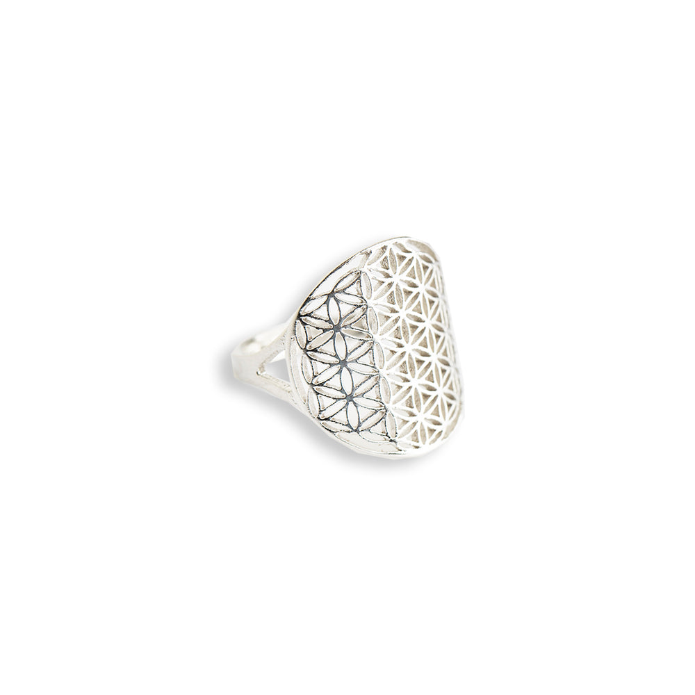 New Vintage by Kriss Flower of Life silver ring — view 8