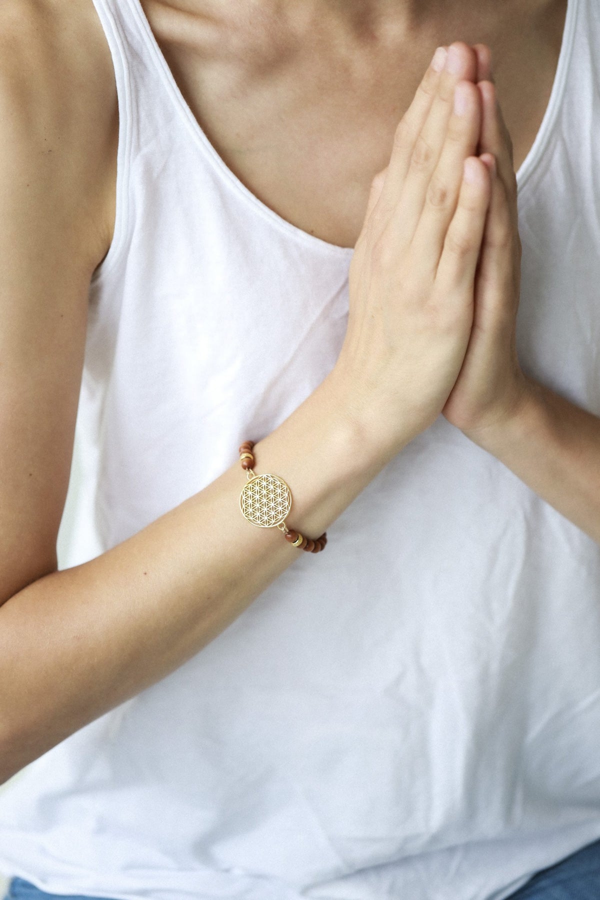 New Vintage by Kriss Flower of Life silver bracelet with sandalwood — view 3