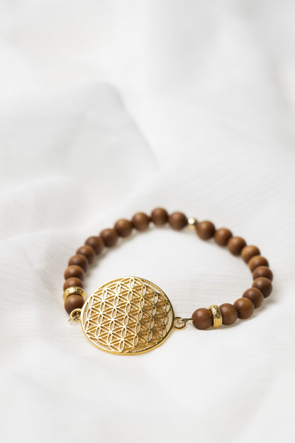 New Vintage by Kriss Flower of Life silver bracelet with sandalwood — view 6