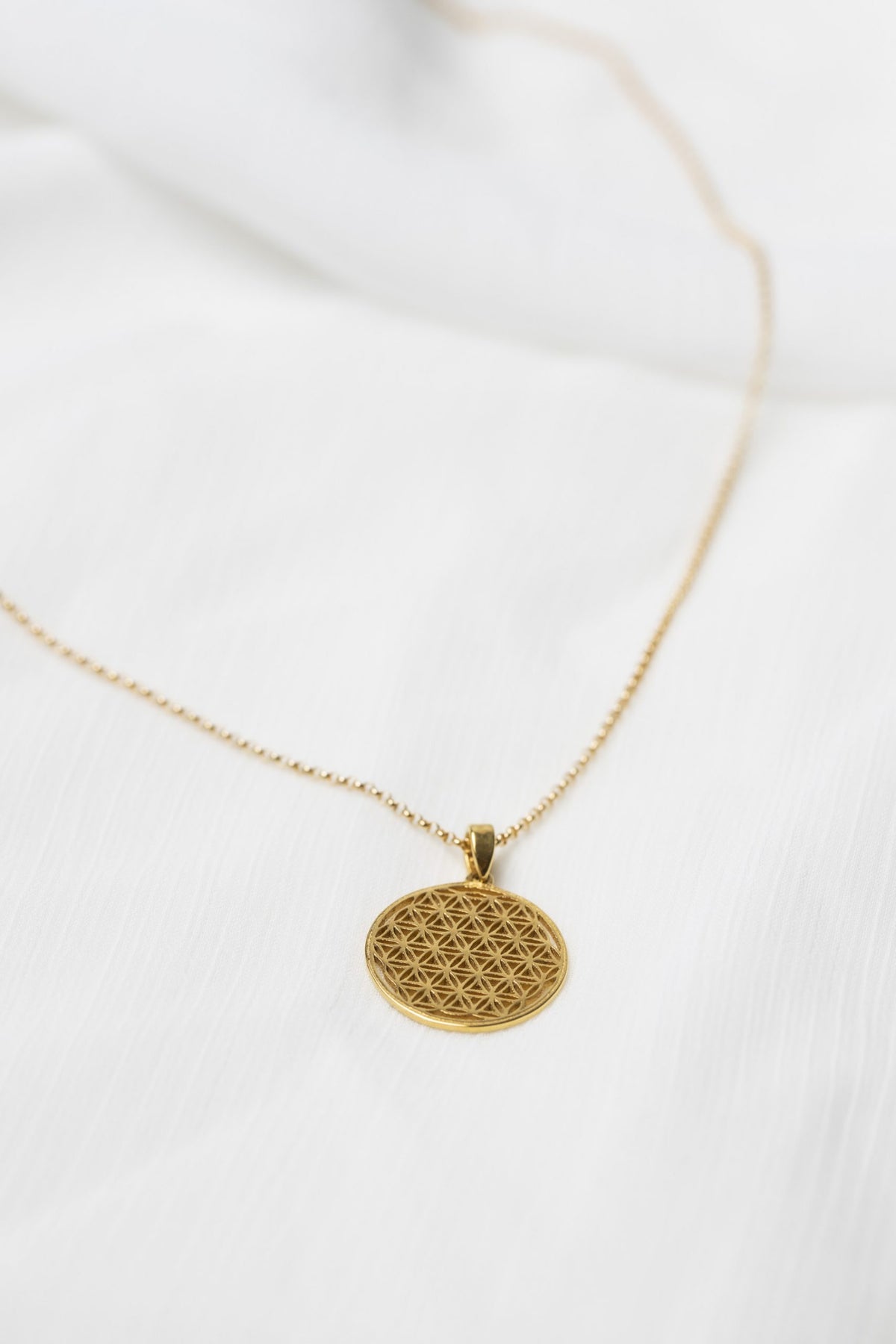 New Vintage by Kriss Flower of Life unisex silver necklace — view 4