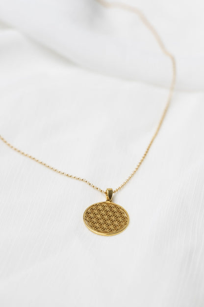 New Vintage by Kriss Flower of Life unisex silver necklace — view 4