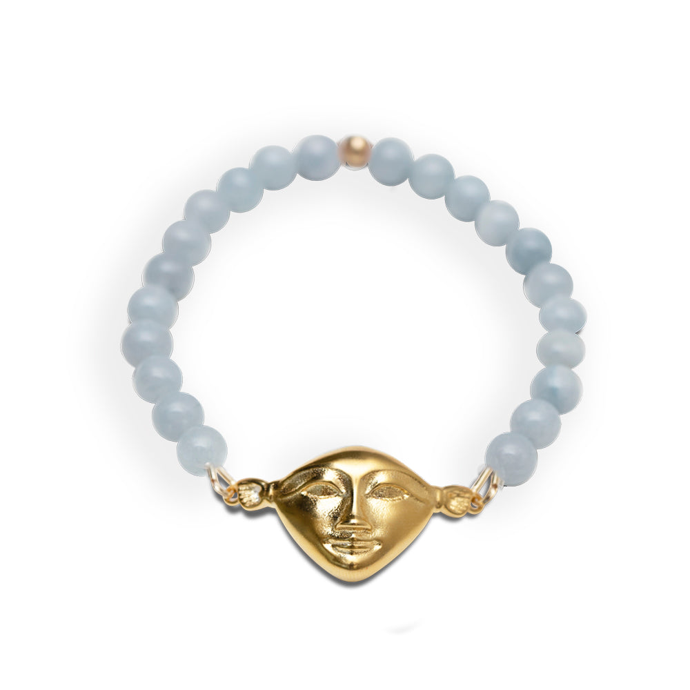 New Vintage by Kriss Hathor Harmony silver bracelet with aquamarine — view 3