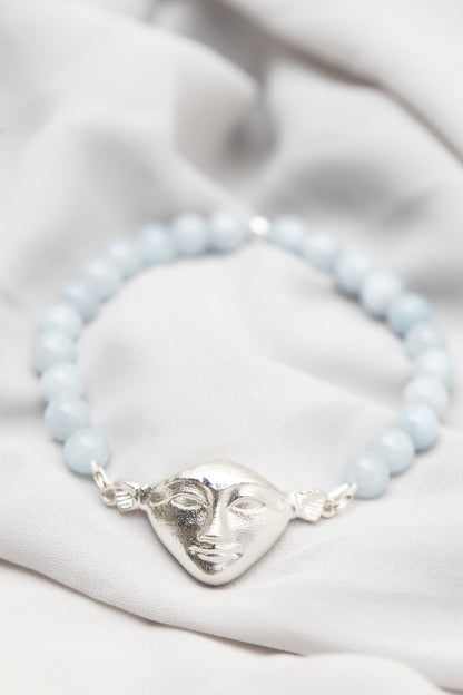 New Vintage by Kriss Hathor Harmony silver bracelet with aquamarine — view 2