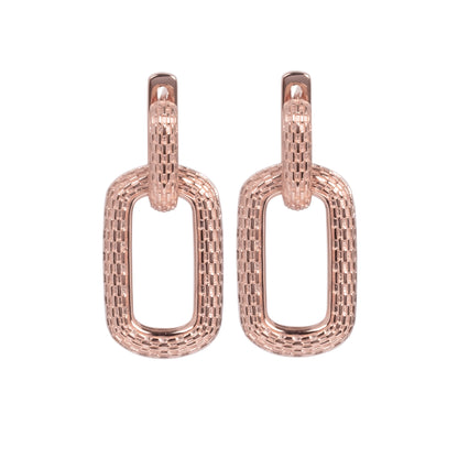 MyaMoon Honey Bee Hoopy silver link charm earrings — view 2
