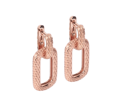 MyaMoon Honey Bee Hoopy silver link charm earrings — view 3