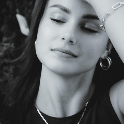 MyaMoon Sugar Hoops L silver hoop earrings
