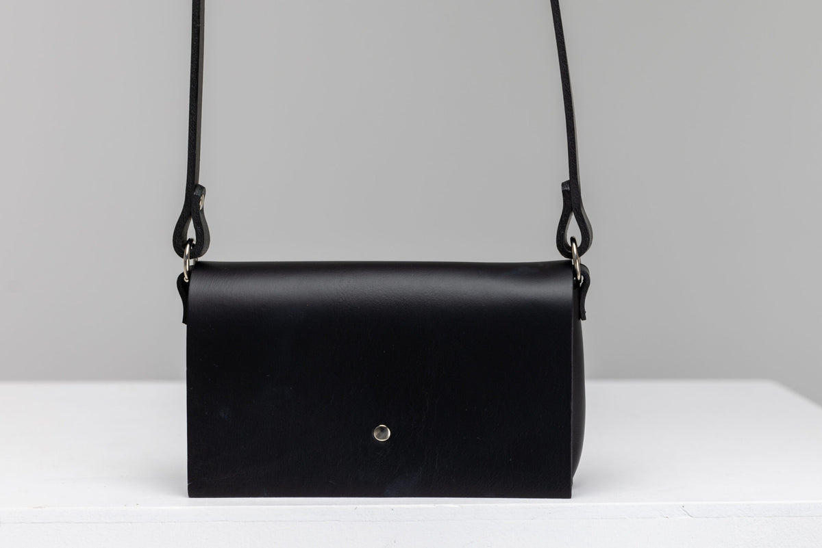 PYKOK Kora leather mini crossbody bag in black — view 4