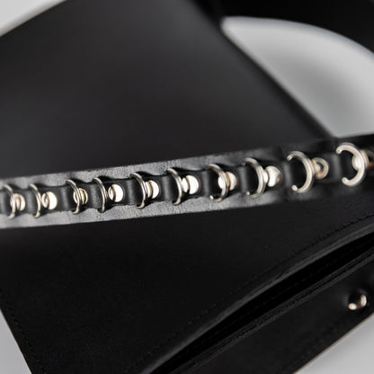 PYKOK Lila Mini black leather crossbody bag with chain strap — view 2