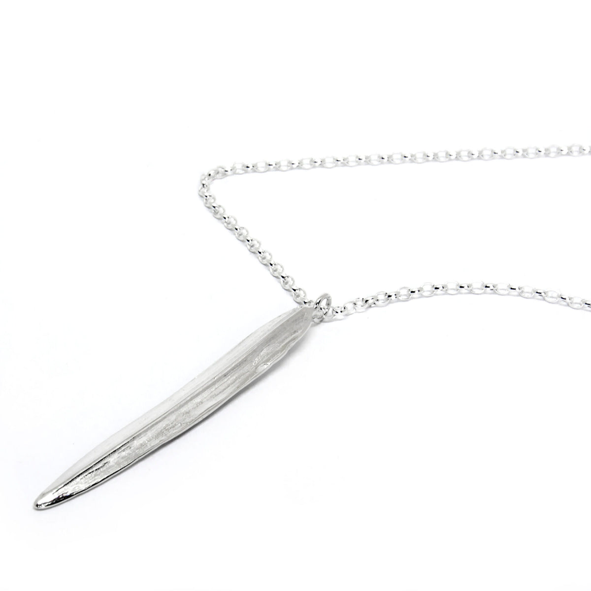 Agnes Veski SPRING Leaf silver pendant necklace — view 2