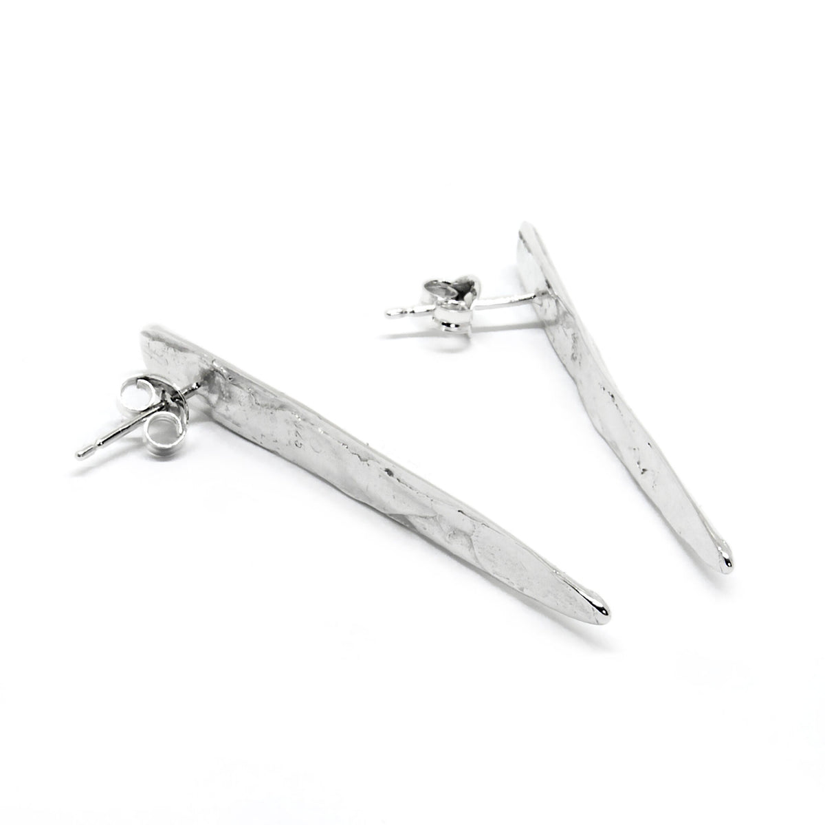 Agnes Veski SPRING Leaf silver earrings — view 3