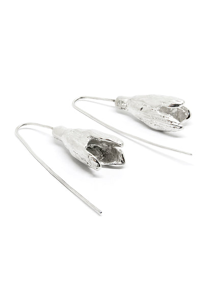 Agnes Veski SPRING Snowdrops silver drop earrings with hooks — view 4