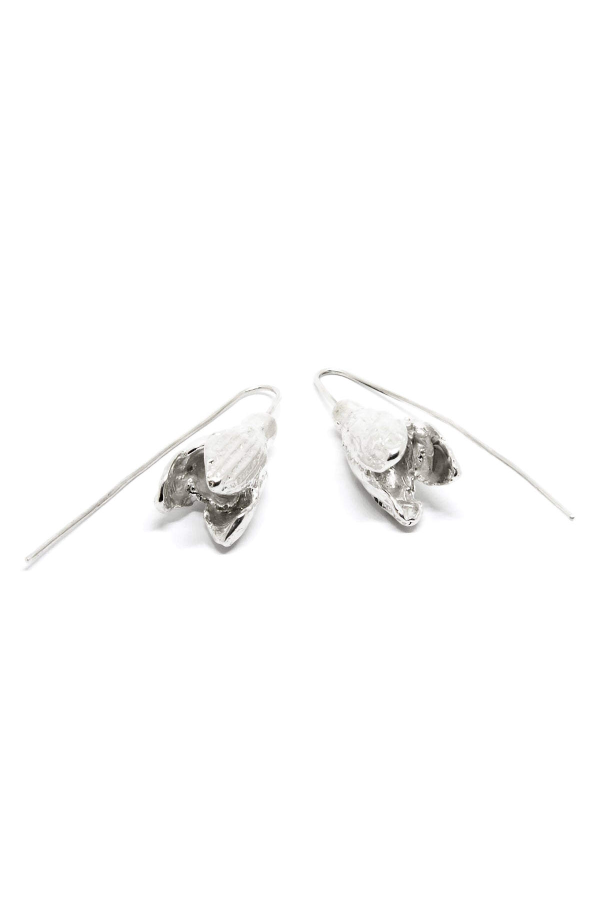 Agnes Veski SPRING Snowdrops silver drop earrings with hooks — view 3