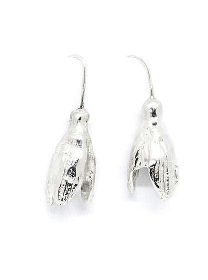 Agnes Veski SPRING Snowdrops silver drop earrings with hooks — view 2