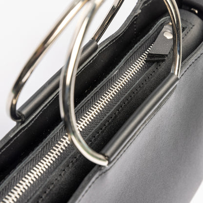 PYKOK Maria Mini genuine leather crossbody bag in black — view 6
