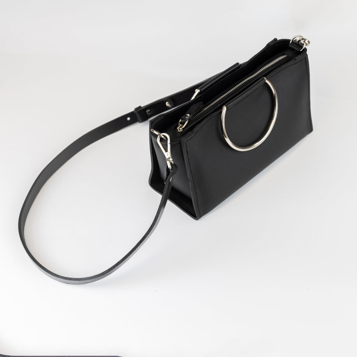 PYKOK Maria Mini genuine leather crossbody bag in black — view 9