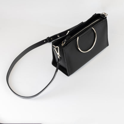 PYKOK Maria Mini genuine leather crossbody bag in black — view 9