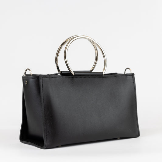 PYKOK Maria Mini genuine leather crossbody bag in black — view 2